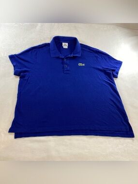 Lacoste Classic Royal Blue Cotton Piqué Polo Crocodile Logo Size 8
